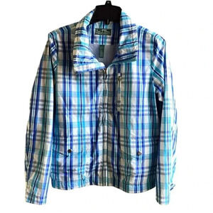 Ralph Lauren activewear woman's Large rain jacket Blue& White